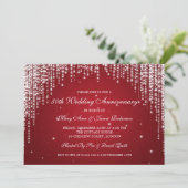 Invitation Nuit d'anniversaire de mariage élégante et étincel (Debout devant)