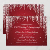 Invitation Nuit d'anniversaire de mariage élégante et étincel (Devant / Derrière)