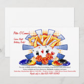 Invitation Nuit d'anniversaire du casino Lucky (Devant / Derrière)