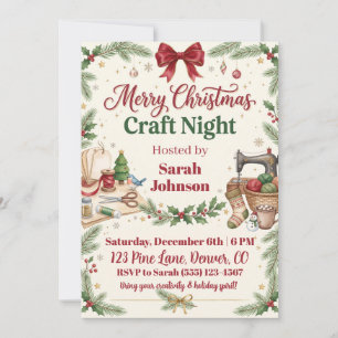 Invitation Nuit de bricolage de Noël joyeux