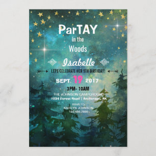 Invitation Nuit de camping en forêt sauvage