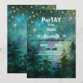 Invitation Nuit de camping Forêt sauvage (Devant / Derrière)