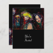 Invitation NUIT DE CARNAVAL À VENISE Mascarade Vénitienne Mas (Devant / Derrière)