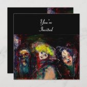 Invitation NUIT DE CARNAVAL À VENISE Mascarade Vénitienne Mas (Devant / Derrière)