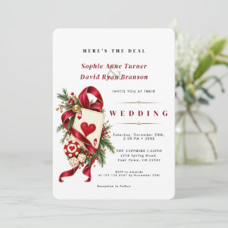 Invitation Nuit de casino glamour mariage bordeaux