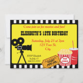 Invitation Nuit de cinéma Anniversaire (Devant)