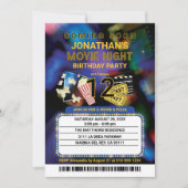 Invitation Nuit de cinéma Nom personnalisé et texte fête d'an (Devant)