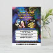 Invitation Nuit de cinéma Nom personnalisé et texte fête d'an (Debout devant)