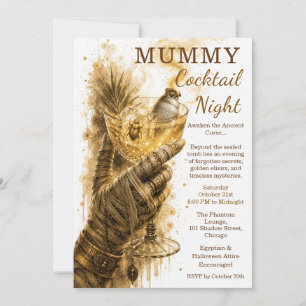 Invitation Nuit de cocktail de momie Égypte ancienne Hallowee