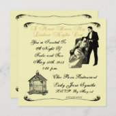 Invitation Nuit de dames avec l'invitation de cage à oiseaux (Devant / Derrière)