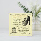 Invitation Nuit de dames avec l'invitation de cage à oiseaux (Debout devant)