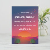 Invitation Nuit de Dusk Editable Camping extérieur Anniversai (Debout devant)