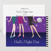 Invitation Nuit de filles de partie de mode (Devant / Derrière)