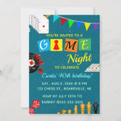 Invitation Nuit de jeu modifiable Anniversaire (Devant)