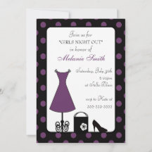 Nuit de la fille noire violet Polka Dot