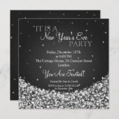 Invitation Nuit de la Saint-Sylvestre Noire (Devant / Derrière)