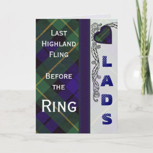 Invitation Nuit de mâle de jeunes hommes - tartan d'écossais