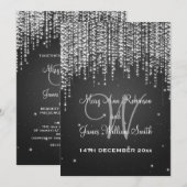 Invitation Nuit de mariage élégante et noire (Devant / Derrière)