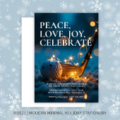 Invitation Nuit de neige paisible Golf Fête de Noël