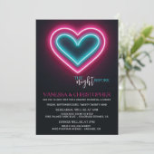 Invitation Nuit de Neon Hearts Avant La Répétition Mariage (Debout devant)