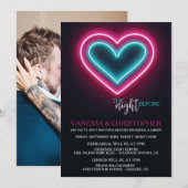 Invitation Nuit de Neon Hearts Avant La Répétition Mariage (Devant / Derrière)