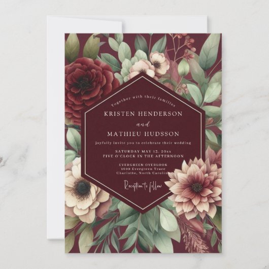 Invitation Nuit de noces à la floraison de Bourgogne (Devant)