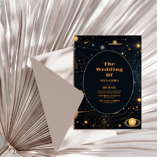 Invitation Nuit de rêve bleu marine Céleste Mariage