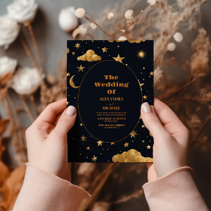 Invitation Nuit de rêve bleu marine de la mi-été Mariage céle