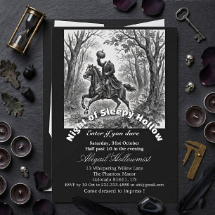 Invitation Nuit de Sleepy Hollow Cavalier sans tête Humeur so