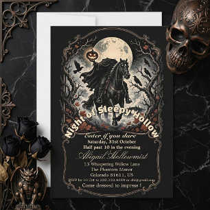 Invitation Nuit de Sleepy Hollow Cavalier sans tête Pleine Lu
