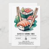 Invitation Nuit de sushi imprimable Anniversaire (Devant / Derrière)
