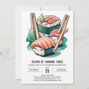 Invitation Nuit de sushi imprimable Anniversaire
