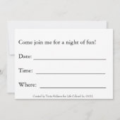 Invitation Nuit des dames (Dos)