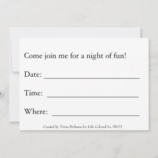 Invitation Nuit des dames (Dos)