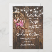 Invitation Nuit des filles dans l'ouest rose Anniversaire (Devant)