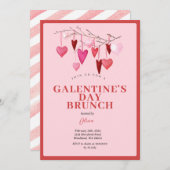 Invitation Nuit des Filles de la Saint-Galentin rose Saint-Va (Devant / Derrière)