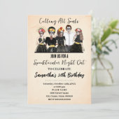 Invitation Nuit des Filles d'Halloween Jour de l'Anniversaire (Debout devant)