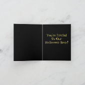 Invitation Nuit d'Halloween avec chat noir et Jack-O'-Lantern (Intérieur)