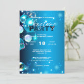 Invitation Nuit d'hiver bleu paisible Noël d'entreprise (Debout devant)