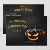 Invitation Nuit d'horreur Déplaisante Citrouille d'Halloween (Devant / Derrière)