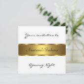 Invitation Nuit d'ouverture Blanc Noir Or (Debout devant)