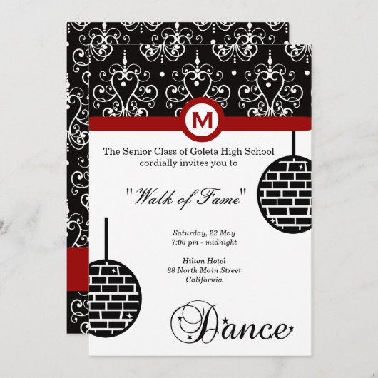 Invitation Nuit du bal (Devant / Derrière)