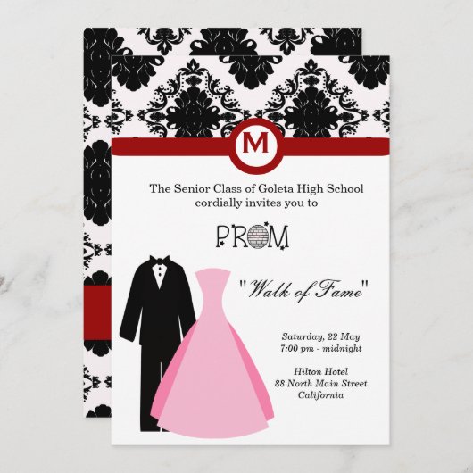 Invitation Nuit du bal (Devant / Derrière)