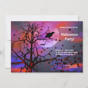 Invitation Nuit du Corbeau de fête d'Halloween