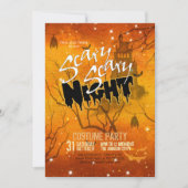 Invitation Nuit effrayante Halloween Orange ID946 (Devant)