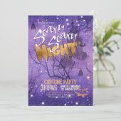 Invitation Nuit effrayante Halloween violet ID946 (Debout devant)