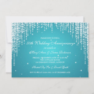 Invitation Nuit élégante d'anniversaire de mariage Dazzle Tur