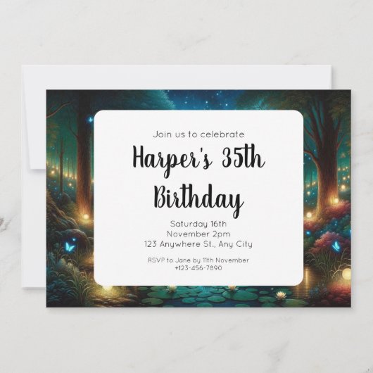 Invitation Nuit enchantée : Luminescence au lac (Dos)