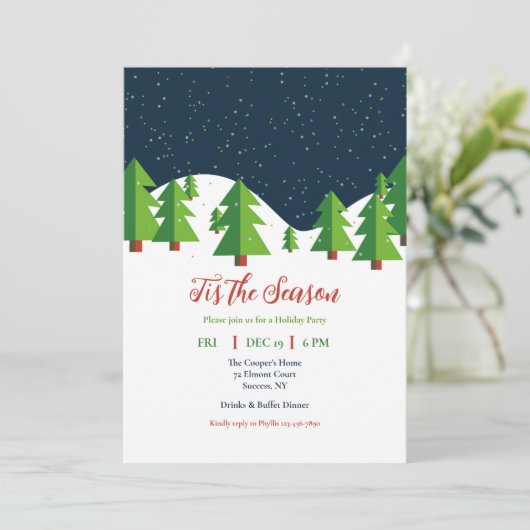 Invitation Nuit enneigée (Debout devant)