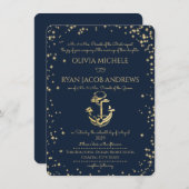 Invitation Nuit étoile Ancre nautique Plage Mariage (Devant / Derrière)